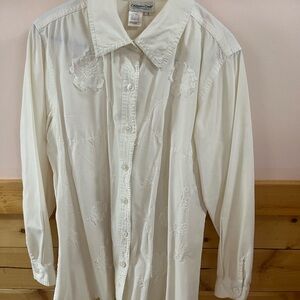 Coldwater Creek Cream Cotton Blouse